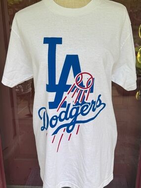 LA Dodgers White Graphic Tee